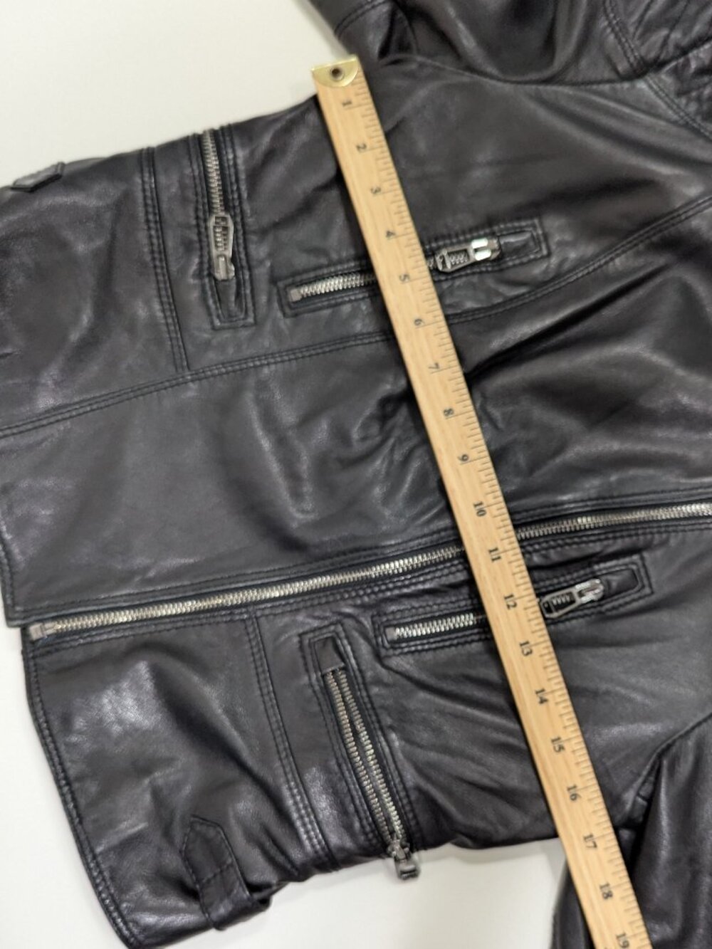 Joop! Women's Black Leather Jacket Biker style - Picture 6 of 15